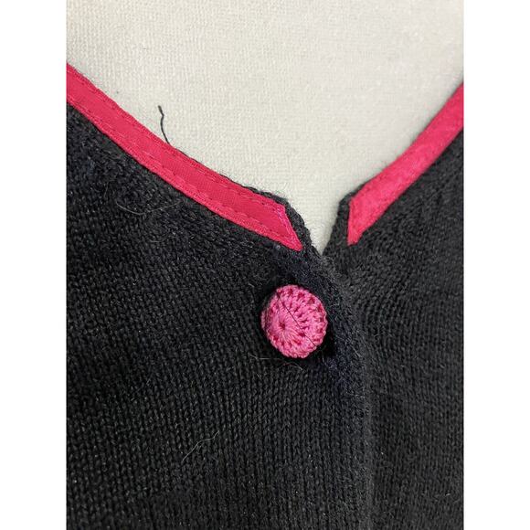 Michael Simon Womens Size 2XL Black Pink Cardigan Sweater Lipstick & Purse - Picture 5 of 15